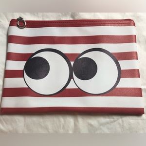 Marianne Kate Red and White striped Pouch